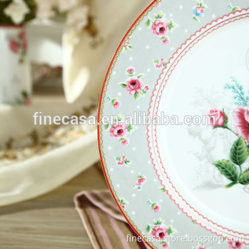 10.5 Inches Elegant Floral China Dinner Plates